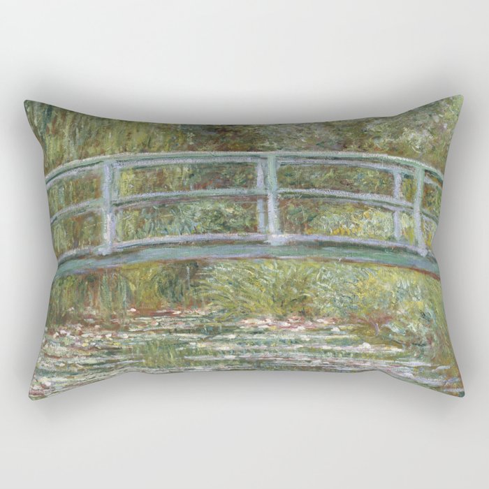 Water Lily Pond (Japanese Bridge) Rectangular Pillow