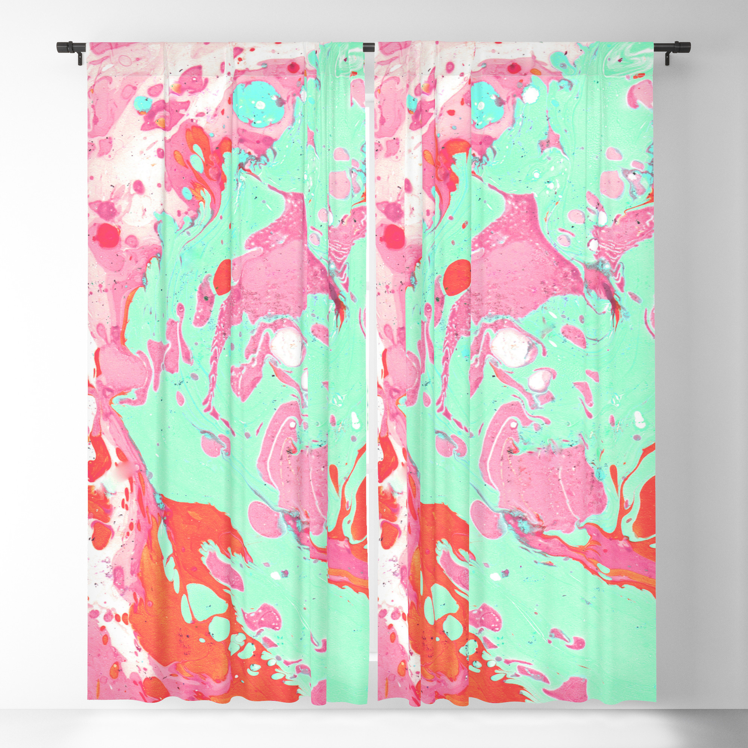 Abstract Red Green Painting Blackout Curtain By All4you Society6