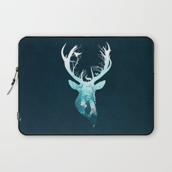 Deer Blue Winter Laptop Sleeve