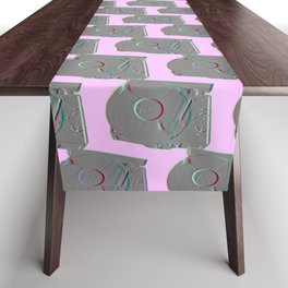 Psychedelic Record Player with Lavender backdrop Table Runner