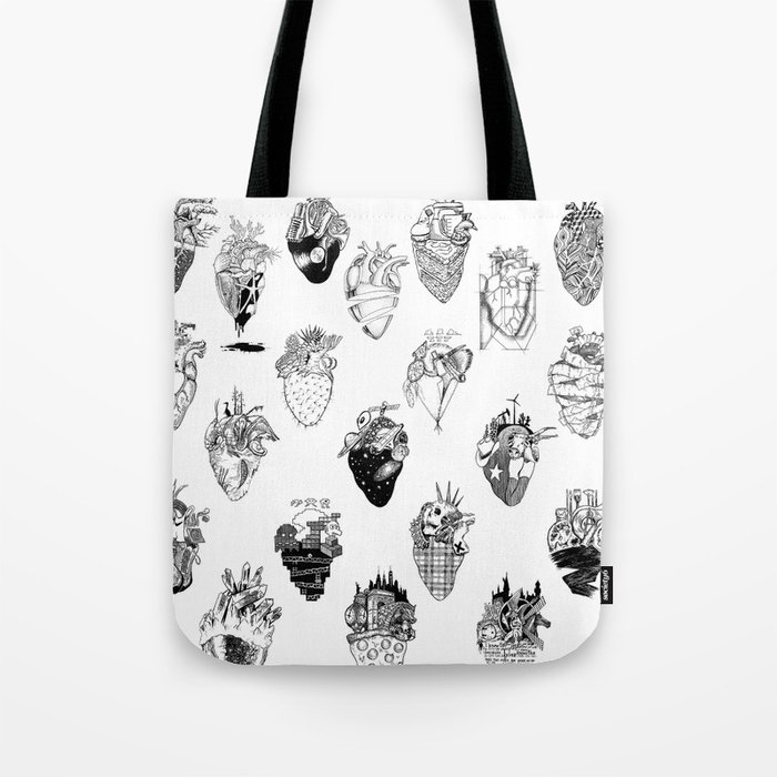 The Anatomy of a Heart Pattern Tote Bag