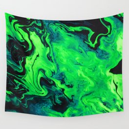 Black and Green Marble Painting Wall Tapestry