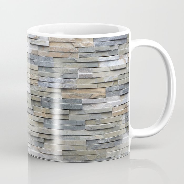 Gray Slate Stone Brick Texture Faux Wall Coffee Mug