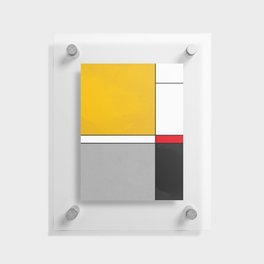Mid century Modern yellow gray black red Floating Acrylic Print
