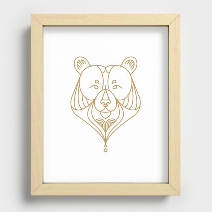 Gold Bear One Recessed Framed Print