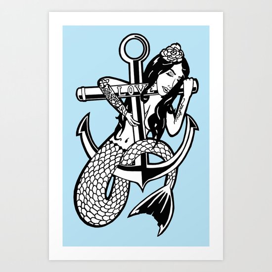Mermaid Love Art Print