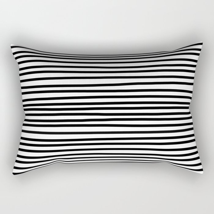 Striped black and white Rectangular Pillow