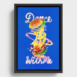 Dancing Burger Framed Canvas