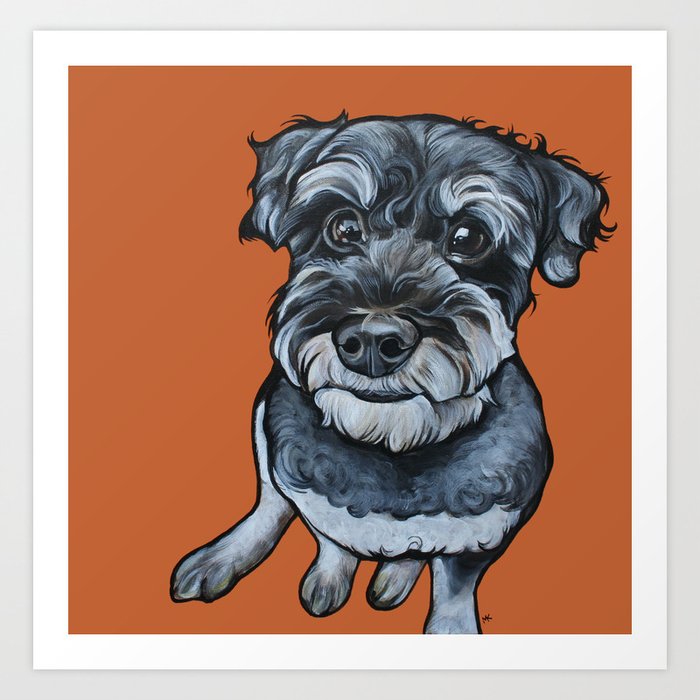 Frankie the Schnoodle Art Print by 