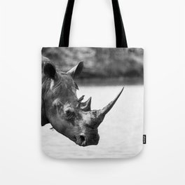 Monochrome Rhino Tote Bag