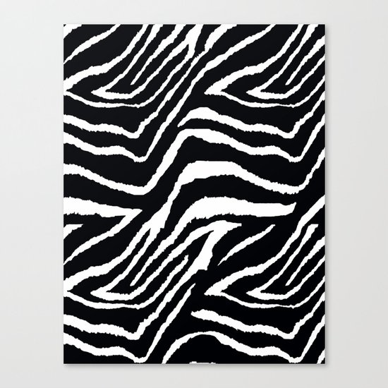 ZEBRA ANIMAL PRINT BLACK AND WHITE PATTERN Canvas Print