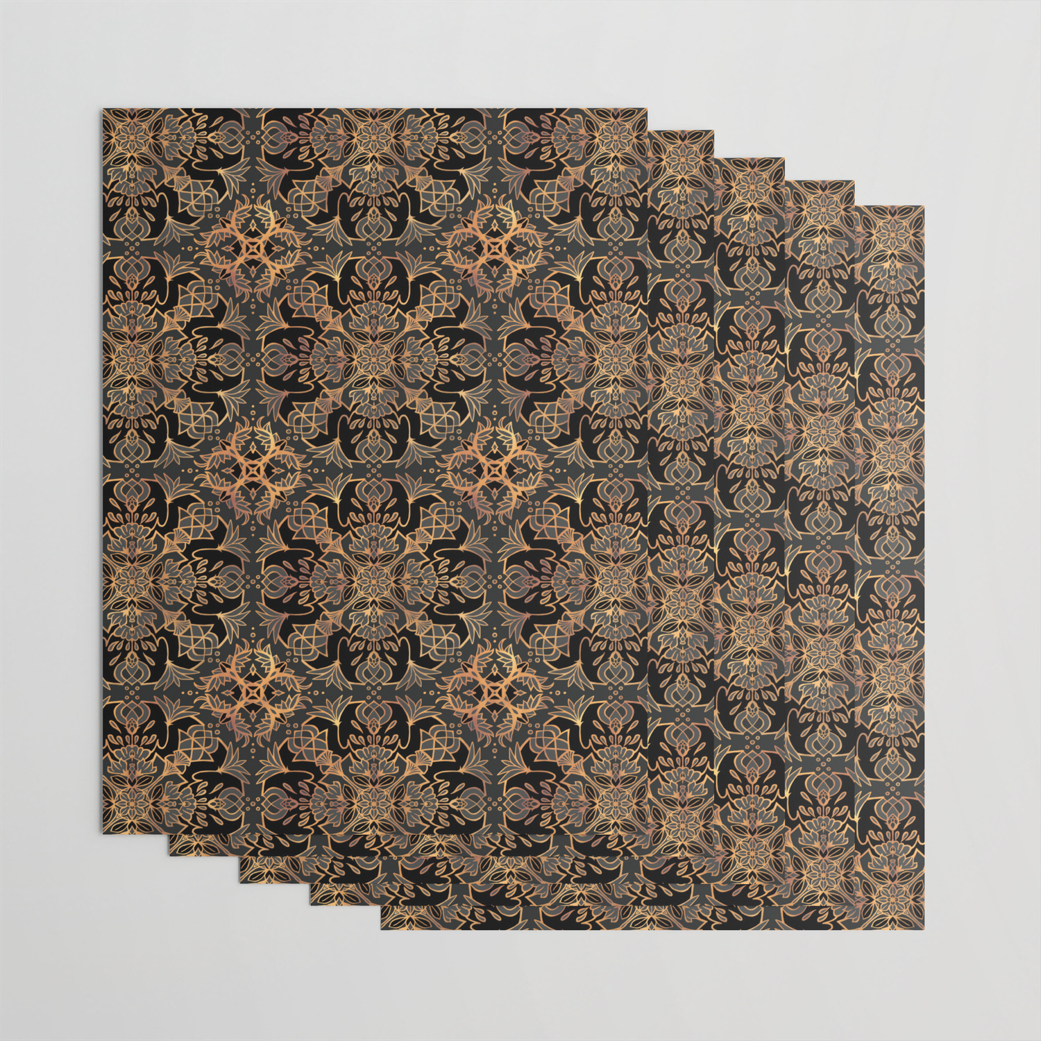 black and gold wrapping paper