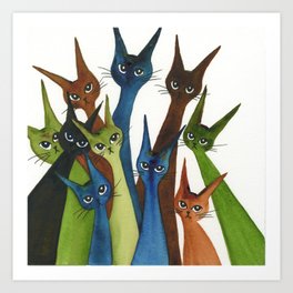 Cordoba Whimsical Cats Art Print