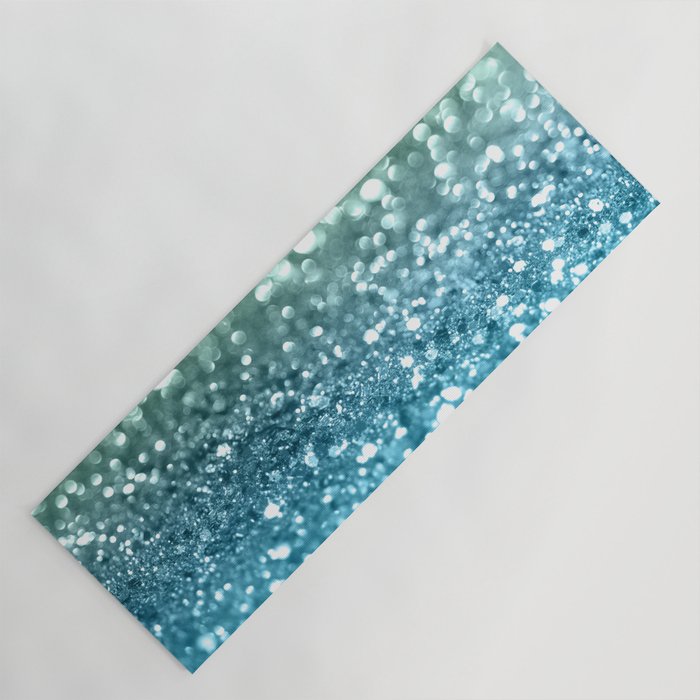 Seafoam Aqua Ocean MERMAID Girls Glitter #4 (Faux Glitter) #shiny #decor #art #society6 Yoga Mat