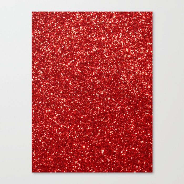 red glitter sparkle  Canvas Print