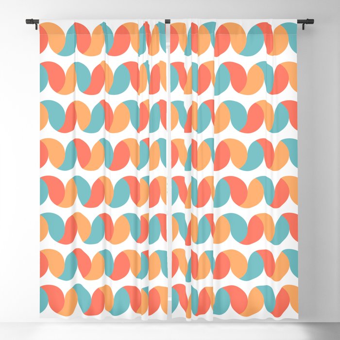 Pastel colored abstract geometric waves Blackout Curtain