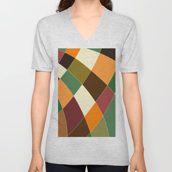 Linear abstract 33 V Neck T Shirt