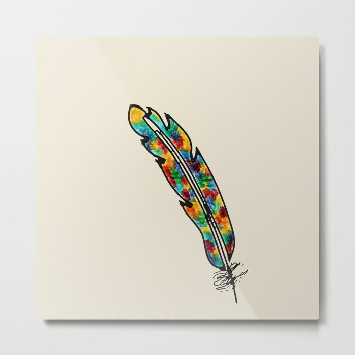 light as a colorful feather Metal Print