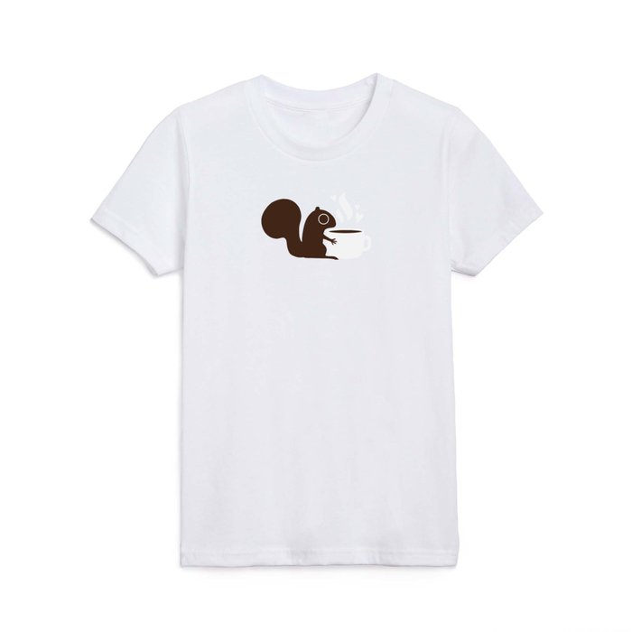 Squirrel Coffee Lover | Cute Woodland Animal Kids T Shirt