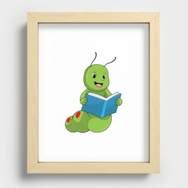 Caterpillar at Reading with Book Recessed Framed Print