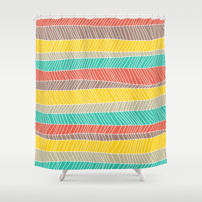 Beach Stripe (warm) Shower Curtain