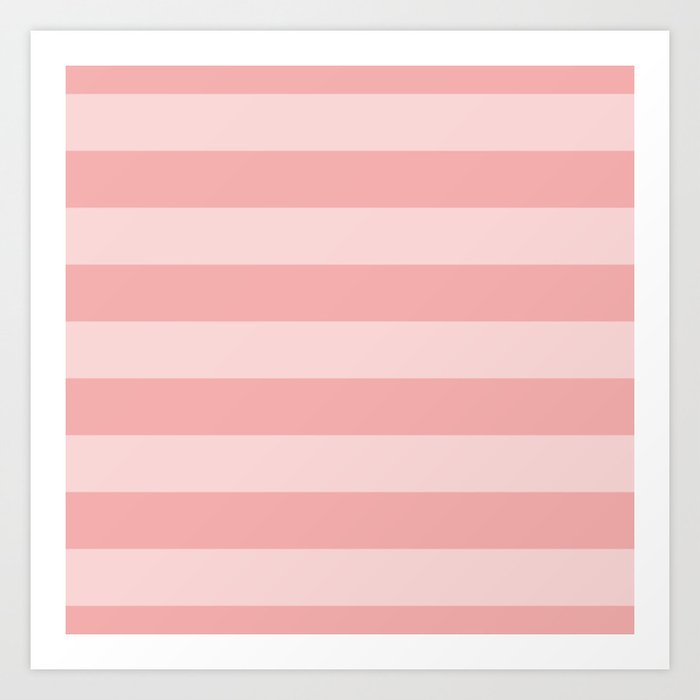 Large Blush Pink Glossy Cabana Tent Stripes Art Print