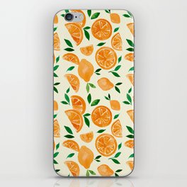Watercolor lemons - orange and green iPhone Skin