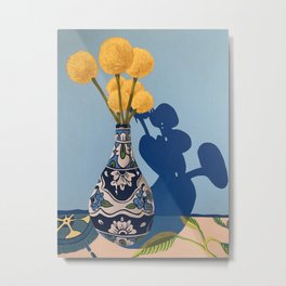 Vase with Yellow Flowers Metal Print