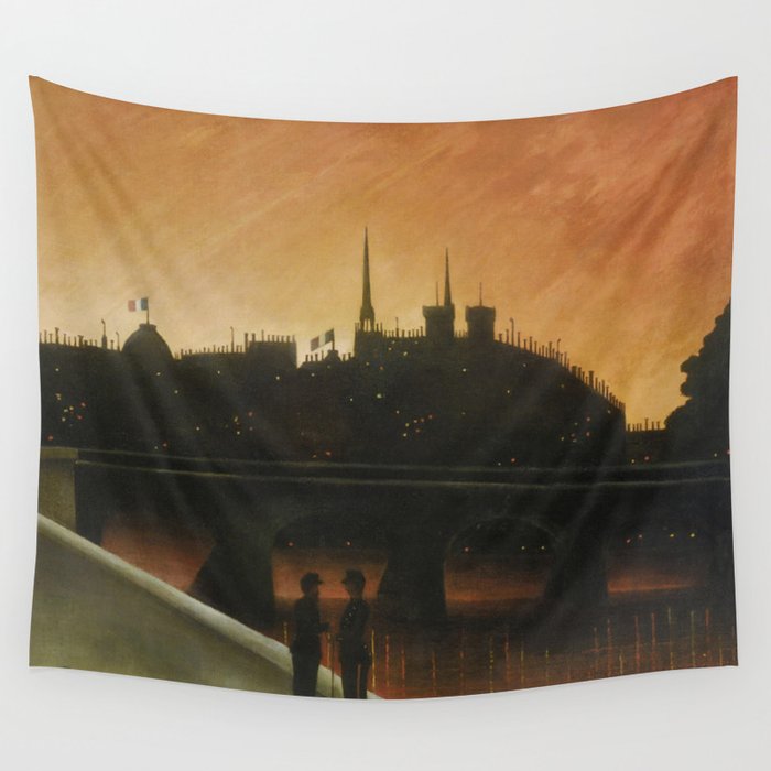 Henri Rousseau - View of the Île de la Cite, Paris Wall Tapestry by LindenDesigns  Society6