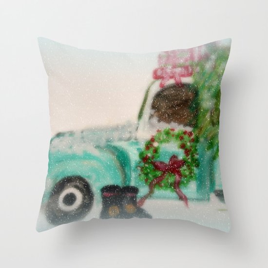 Santa's Ride Throw Pillow