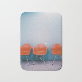 Chairs, Reykjavik Bath Mat | Film, Red, Teal, Chairs, Photo, Iceland, Blue, Mid Century, Reykjavik, Color 