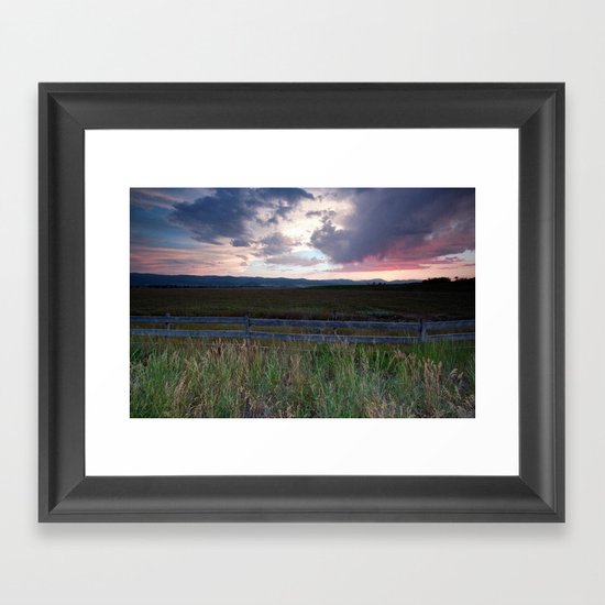 Sunset in Star Valley Framed Art Print