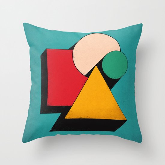 Shapeville Throw Pillow