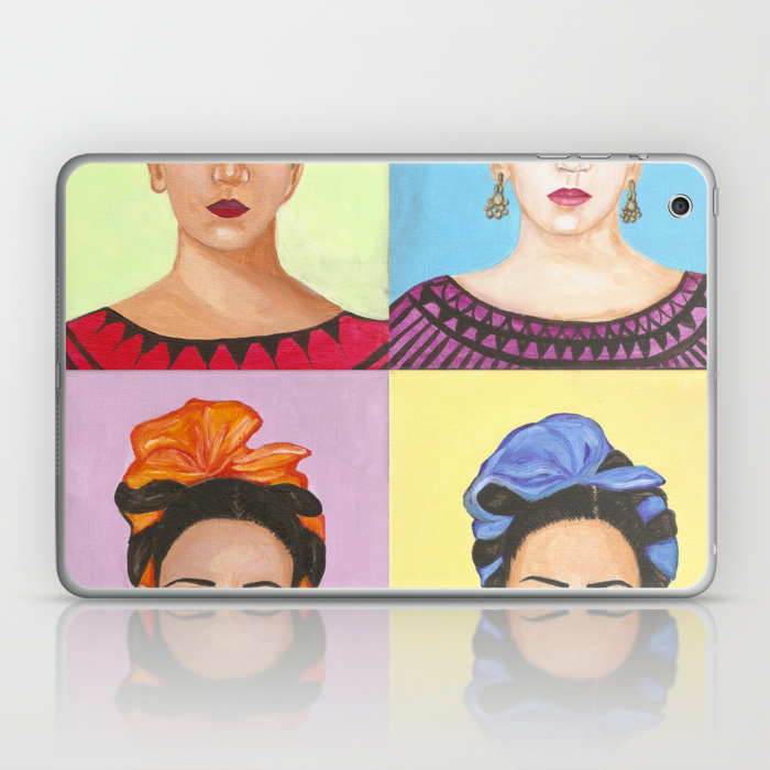 Frida Kahlo Inspired Colorful Pop Art Painting Laptop Ipad Skin