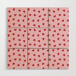 Red and Pink Hearts Wood Wall Art
