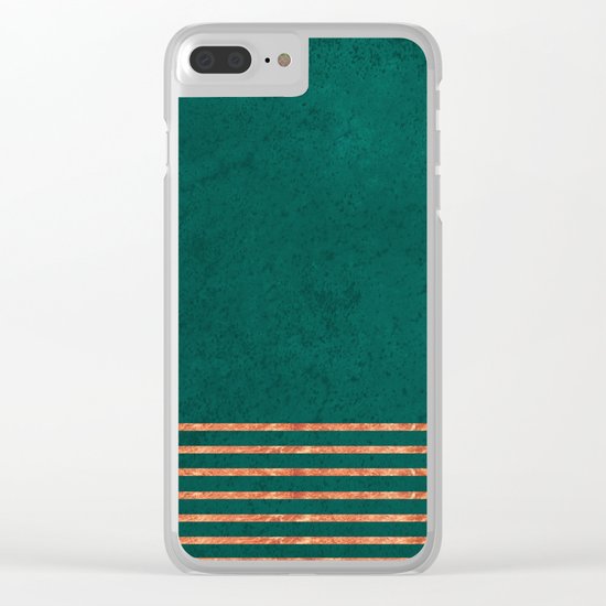 EMERALD COPPER GOLD BRASS STRIPES Clear iPhone Case