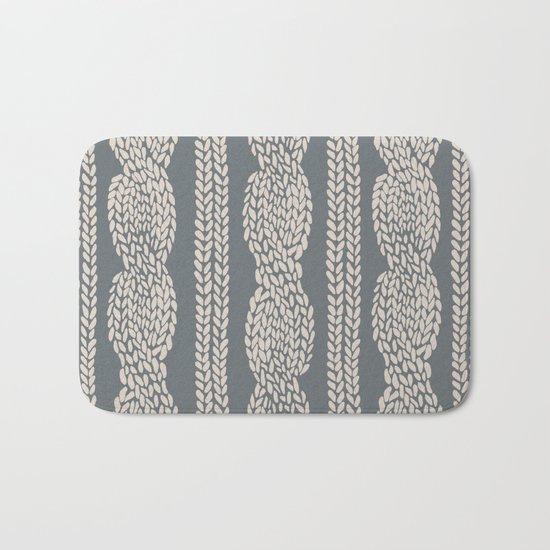 Cable Knit Grey Bath Mat