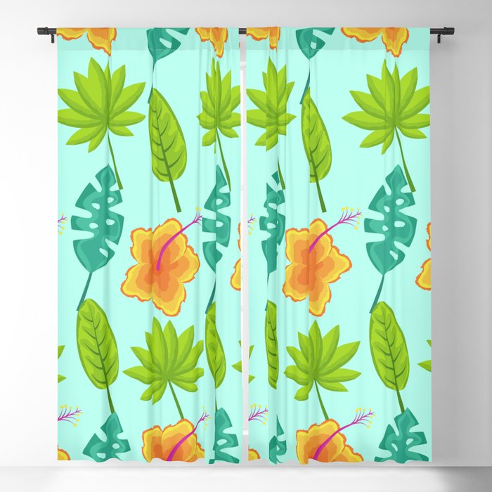 Flowers & Leaves Blackout Curtain