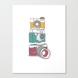 Stacked Cameras Canvas Print