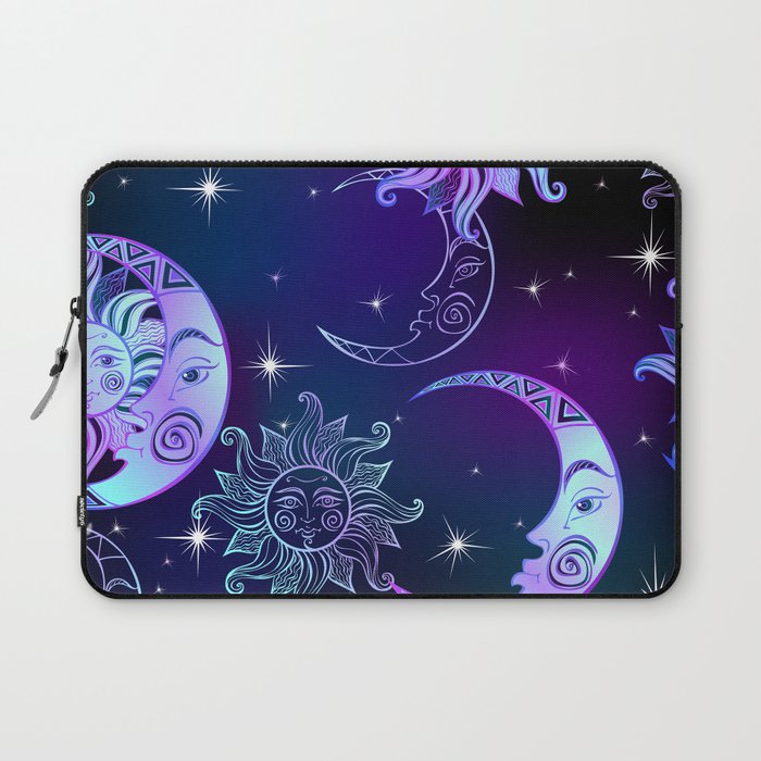 Sun, Moon & Stars, Purple Sky Laptop Sleeve