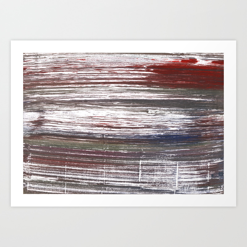 Red Gray Abstract Art Print By Genrus Society6