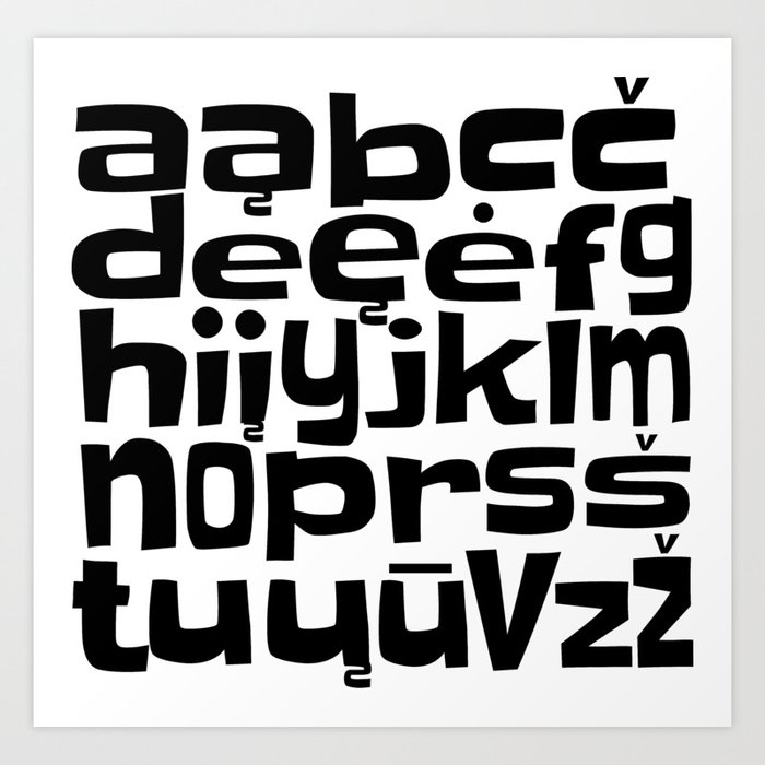 Lithuanian Alphabet Art Print by lithualien | Society6