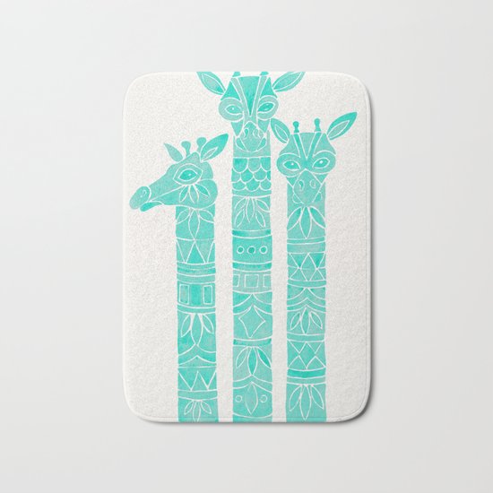 Giraffes – Turquoise Palette Bath Mat
