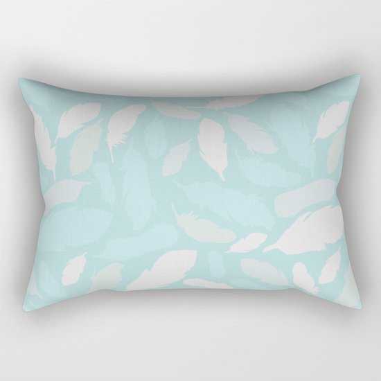 Feather Pattern Mint Rectangular Pillow
