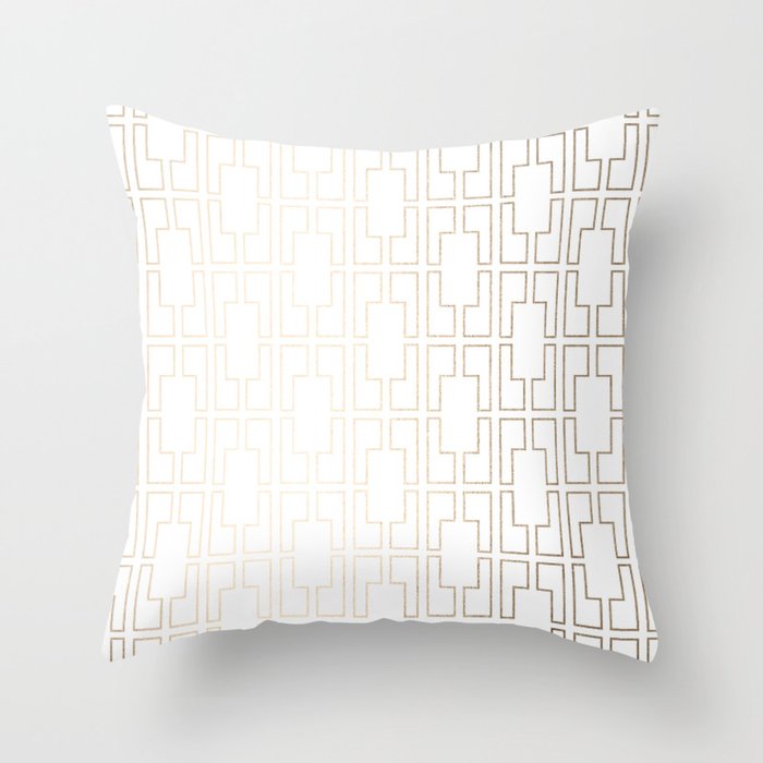 Simply Mid-Century in White Gold Sands Throw Pillow