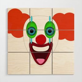 Creepy Clown Wood Wall Art