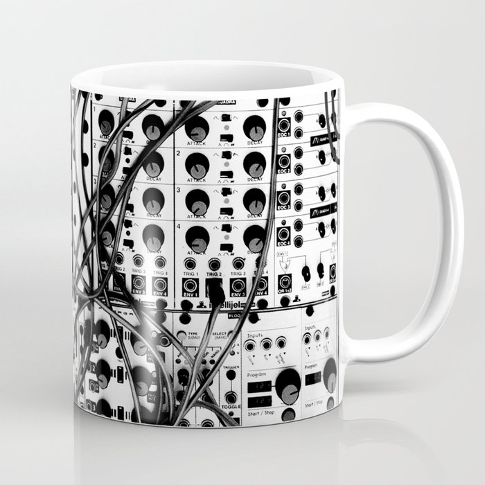 analog synthesizer system - modular black and white Coffee Mug