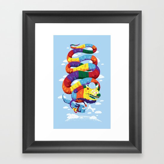 Stan, the Forgotten Luckdragon, and His Italian Skydog Skeletori Framed Art Print