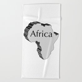 Africa 3D Map Beach Towel