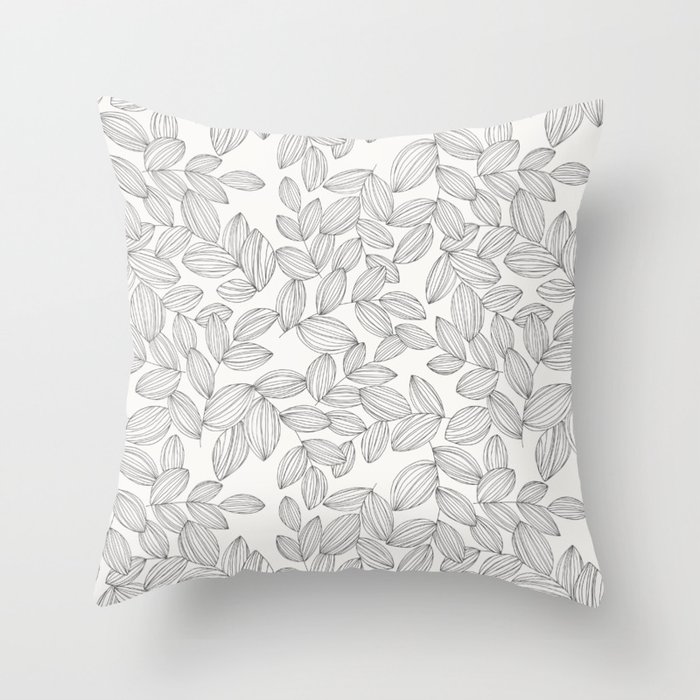 Leaf Lines Throw Pillow